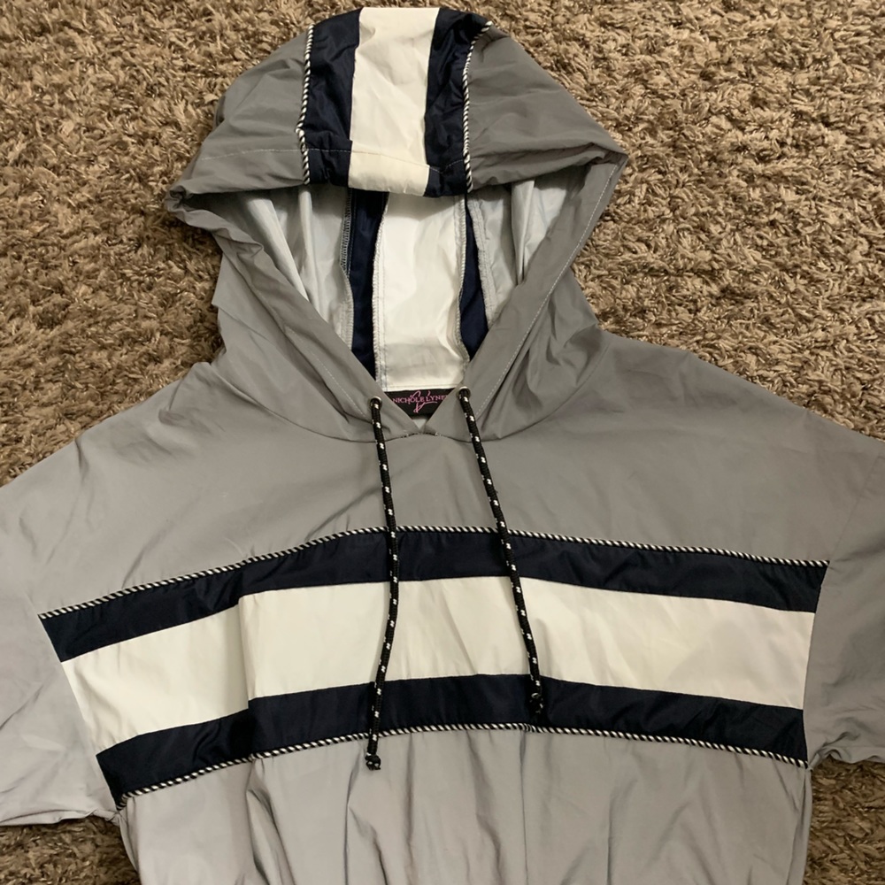 Oh Girl Reflective Track Set - Grey/Navy Blue/White